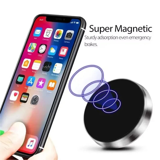 Universal Magnetic Car Mini Phone Holder Magnet Mount Stick Dashboard Wall Cell Bracket For Magsafe iPhone 16-12 Samsung Xiaomi