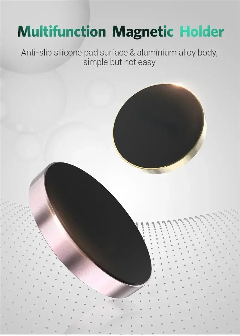 Universal Magnetic Car Mini Phone Holder Magnet Mount Stick Dashboard Wall Cell Bracket For Magsafe iPhone 16-12 Samsung Xiaomi