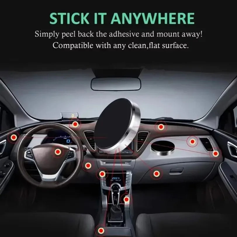 Universal Magnetic Car Mini Phone Holder Magnet Mount Stick Dashboard Wall Cell Bracket For Magsafe iPhone 16-12 Samsung Xiaomi
